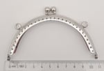 Angel Çanta Aksesuar 10.5 cm Oval Cüzdan Klipsi Cüzdan Bursu Gümüş Renk