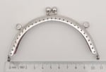 Angel Çanta Aksesuar 10.5 cm Oval Cüzdan Klipsi Cüzdan Bursu Gümüş Renk