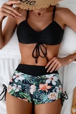 Angelsin Büzgü Ayarlı Baskılı Bikini Takımı