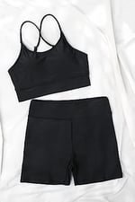 Angelsin Deniz Şortlu Sırtı Çapraz Tankini Bikini Takım