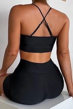 Angelsin Deniz Şortlu Sırtı Çapraz Tankini Bikini Takım