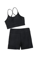 Angelsin Deniz Şortlu Sırtı Çapraz Tankini Bikini Takım