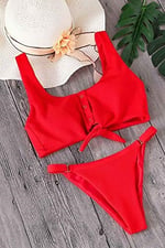 Angelsin Kırmızı Çıtçıtlı Bikini Üstü
