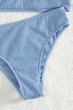 Angelsin Özel Fitilli Kumaş Yüksek Bel Tankini Bikini Takım