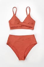 Angelsin Özel Tasarım Önden Çarpraz Bikini Üstü