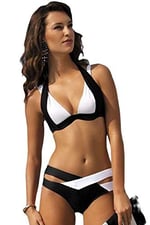 Angelsin Siyah Beyaz Özel Tasarım Bikini