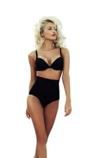 Angelsin Siyah Yüksek Bel Bikini Alt Siyah L - 40