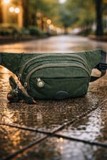 Anıl Bags Su Geçirmez Krinkıl Kumaş Bel Çantası Çapraz Anahtarlıklı