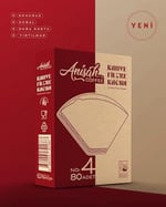 Anisah Coffee 3'lü Filtre Kahve Kağıdı 4 Numara (3x80 Adet) | Kokusuz | Kimyasalsız | Doğa Dostu | Yırtılmaz