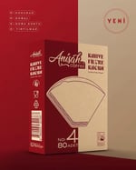 Anisah Coffee 3'lü Filtre Kahve Kağıdı 4 Numara (3x80 Adet) | Kokusuz | Kimyasalsız | Doğa Dostu | Yırtılmaz
