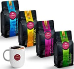 Anisah Coffee Kupa Hediyeli Filtre Kahve Seti | 4x250gr | Kağıt Filtre Öğütme | Guatemala, Ethiopia, Colombia, Brasil