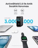 Anker 140W USB-C Şarj Cihazı, 4 Bağlantı Noktalı, Çoklu Cihaz Hızlı Şarj Gücü, Gelişmiş GaN Güç Kaynağı, Dokunmatik Kontrol, Siyah - B2697