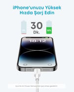 Anker 322 USB-C to Lightning Örgülü Kablo, 1.8 m, Beyaz - A81B6