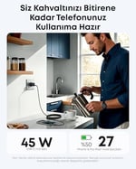 Anker B2692 Nano 45W Şarj Cihazı & USB-C Kablo, Siyah