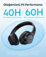 Anker soundcore Q20i Kulak Üstü Bluetooth Kulaklık, Hibrit Aktif Gürültü Engelleme, 40 Saat Çalma Süresi, Yüksek Çözünürlüklü Ses, Derin Bas, Uygulama Üzerinden Kişiselleştirme, Siyah - A3004