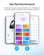 Anker soundcore Q20i Kulak Üstü Bluetooth Kulaklık, Hibrit Aktif Gürültü Engelleme, 40 Saat Çalma Süresi, Yüksek Çözünürlüklü Ses, Derin Bas, Uygulama Üzerinden Kişiselleştirme, Siyah - A3004