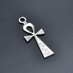 Ankh Anahtarı - Nil'in Anahtarı Deri ip Kolye - Gümüş Kaplama - Kadın Erkek Kolye - No:840