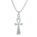 Ankh Anahtarı - Nil'in Anahtarı Örme Zincir Kolye - Gümüş Kaplama - Erkek Kadın Kolye - No:1363