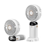 Anncain Taşınabilir El Vantilatörü, Mini Katlanabilir Masa Üstü Vantilatör, 5 Hızlı USB Şarj Edilebilir Vantilatörler, LED Ekranlı Ev Ofis Seyahat için Pil ile Çalışan Mini El Vantilatörü (Beyaz)