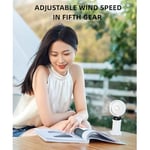Anncain Taşınabilir El Vantilatörü, Mini Katlanabilir Masa Üstü Vantilatör, 5 Hızlı USB Şarj Edilebilir Vantilatörler, LED Ekranlı Ev Ofis Seyahat için Pil ile Çalışan Mini El Vantilatörü (Beyaz)