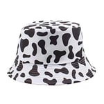 Anself- Unisex Kova Şapka Panda İnek Çift Taraflı Paketlenebilir Geniş Ağızlı Balıkçı Seyahat Plaj Tatilleri için Caps