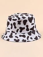 Anself- Unisex Kova Şapka Panda İnek Çift Taraflı Paketlenebilir Geniş Ağızlı Balıkçı Seyahat Plaj Tatilleri için Caps