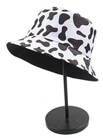 Anself- Unisex Kova Şapka Panda İnek Çift Taraflı Paketlenebilir Geniş Ağızlı Balıkçı Seyahat Plaj Tatilleri için Caps