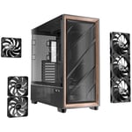 Antec Flux Pro, 6x PWM Fan Dahil, Ahşap Ön Panel, iShift PSU 90° Montaj, Type-C, 420mm Radyatör Desteği, Sıcaklık Göstergeli, Tam Kule E-ATX PC Kasası, Siyah