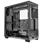 Antec Flux Pro, 6x PWM Fan Dahil, Ahşap Ön Panel, iShift PSU 90° Montaj, Type-C, 420mm Radyatör Desteği, Sıcaklık Göstergeli, Tam Kule E-ATX PC Kasası, Siyah