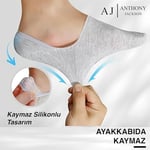 Anthony Jackson 10 Çift Kutulu BAMBU Premium Bay-Bayan Dikişsiz Görünmez Kaymaz Slikonlu Babet Çorap Brook…