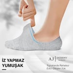 Anthony Jackson 10 Çift Kutulu BAMBU Premium Bay-Bayan Dikişsiz Görünmez Kaymaz Slikonlu Babet Çorap Brook…