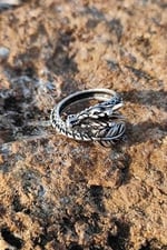 Antik Gümüş Kaplama Dragon Ejderha Model Ayarlanabilir unisex Yüzü