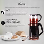 Any Morning 1 L Cam Demlikli 2 L Çelik Su Isıtıcılı Çay Makinesi, Kablosuz Tabanlı DE23203SX