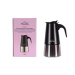 Any Morning FE001-6 Espresso Kahve Makinesi Paslanmaz Çelik İndüksiyonlu Moka Pot 300 Ml Siyah
