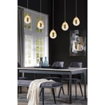 Apliqa Amaya 5'li Sıralı Gold Damla Başlıklı Modern Salon Led Avize