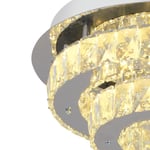 Apliqa Ardenia 2 Katlı Krom 3 Renkli 70 Watt Kristalli Ledli Modern Salon Led Büyük Avize