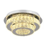 Apliqa Ardenia 2 Katlı Krom 3 Renkli 70 Watt Kristalli Ledli Modern Salon Led Büyük Avize