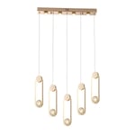 Apliqa Beckett 5'li Sıralı Kristal Top Başlıklı Gold Sarkıt Led Avize