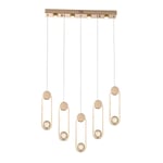 Apliqa Beckett 5'li Sıralı Kristal Top Başlıklı Gold Sarkıt Led Avize