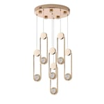 Apliqa Beckett 6'lı Kristal Top Başlıklı Gold Sarkıt Led Avize