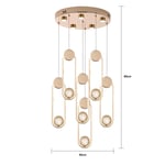 Apliqa Beckett 6'lı Kristal Top Başlıklı Gold Sarkıt Led Avize
