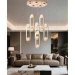 Apliqa Beckett 6'lı Kristal Top Başlıklı Gold Sarkıt Led Avize