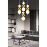 Apliqa Blessa 4lü Yuvarlak Siyah Eskitme 3 Renkli Led Avize