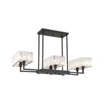 Apliqa Brambles 6'lı Siyah Kristalli Taşlı Modern Tasarım Kristal Salon Avize