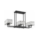 Apliqa Brambles 6'lı Siyah Kristalli Taşlı Modern Tasarım Kristal Salon Avize