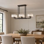 Apliqa Brambles 6'lı Siyah Kristalli Taşlı Modern Tasarım Kristal Salon Avize