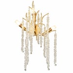 Apliqa Dina Serip Gold Kaplamalı Modern Tasarım Salon Kristal Yatak Başı Aplik