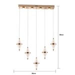 Apliqa Edward 5'li 67 Watt Sıralı Gold Ledli Modern Salon Avize