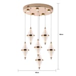 Apliqa Edward 6'lı 70 Watt Yuvarlak Gold Ledli Modern Salon Avize