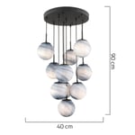 Apliqa Efser 10lu Yuvarlak Avi̇ze Modern Oturma Odası Salon Sarkıt Avize